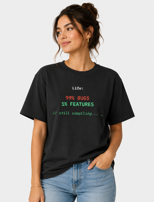 Life: 99% Bugs Oversized T-Shirt