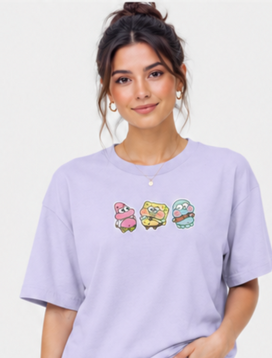 Cartoon Trio Oversized T-Shirt (Women's)