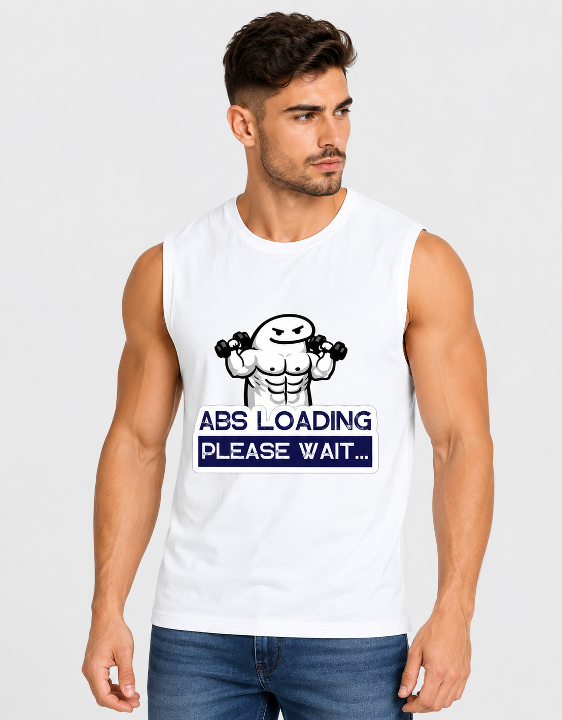 ABS Loading... Please Wait Sleeveless Gym Tee