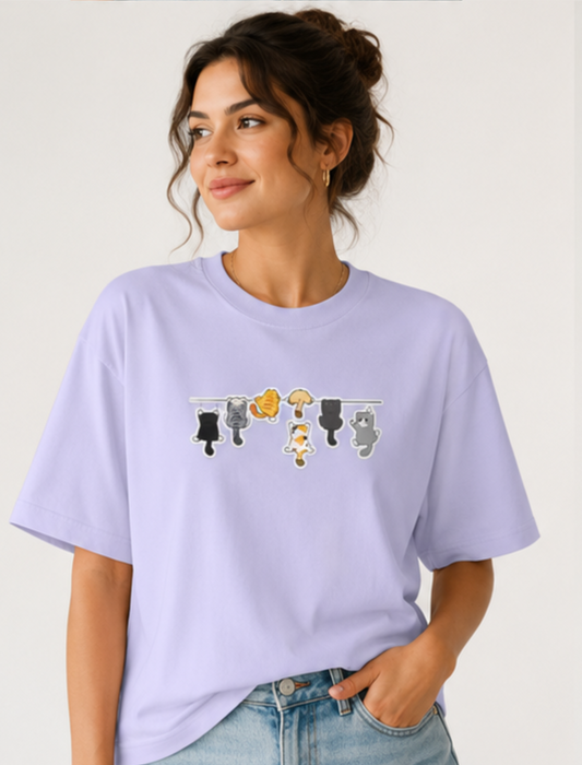 Hanging Cats Oversized T-Shirt (Women's)