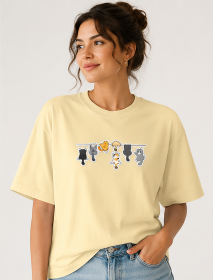 Hanging Cats Oversized T-Shirt (Women's)