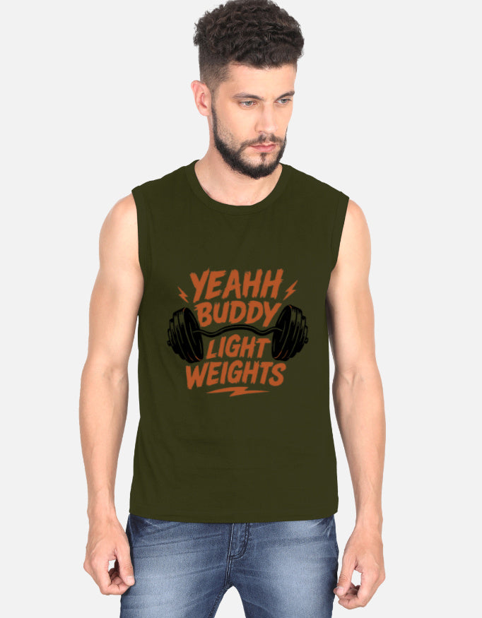 Yeahh Buddy Light Weights Sleeveless Gym Tee
