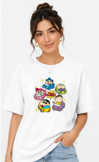Cartoon Cars Oversized T-Shirt (Women's)
