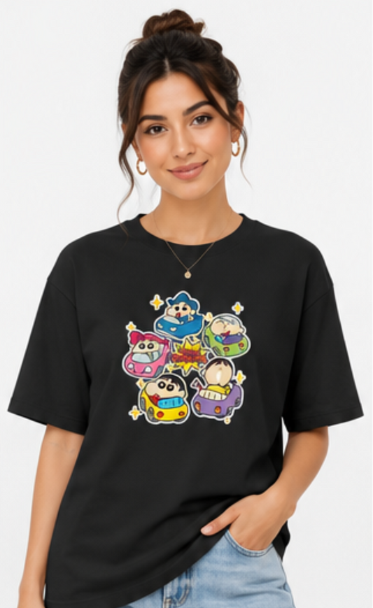 Cartoon Cars Oversized T-Shirt (Women's)