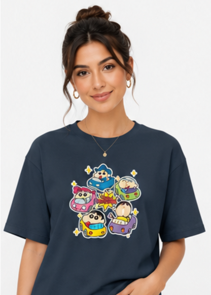 Cartoon Cars Oversized T-Shirt (Women's)