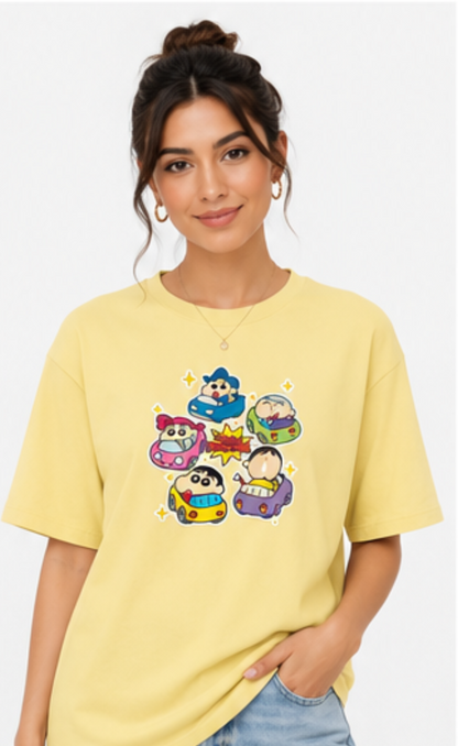 Cartoon Cars Oversized T-Shirt (Women's)